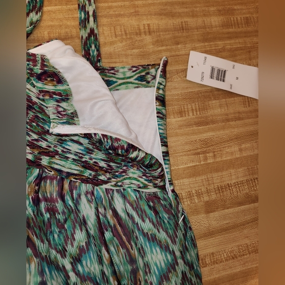 Bethany Abstract Print Sleeveless A-line Dress, Sage Green, size M - Picture 6 of 10